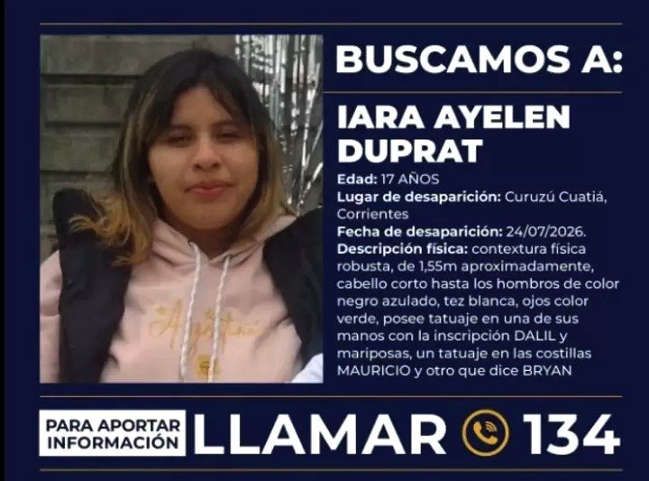 Alerta Sofía: continúa la búsqueda de la adolescente de 17 años de Corrientes