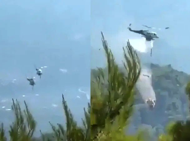 Conmoción en Grecia: chocaron dos helicópteros que combatían un incendio forestal