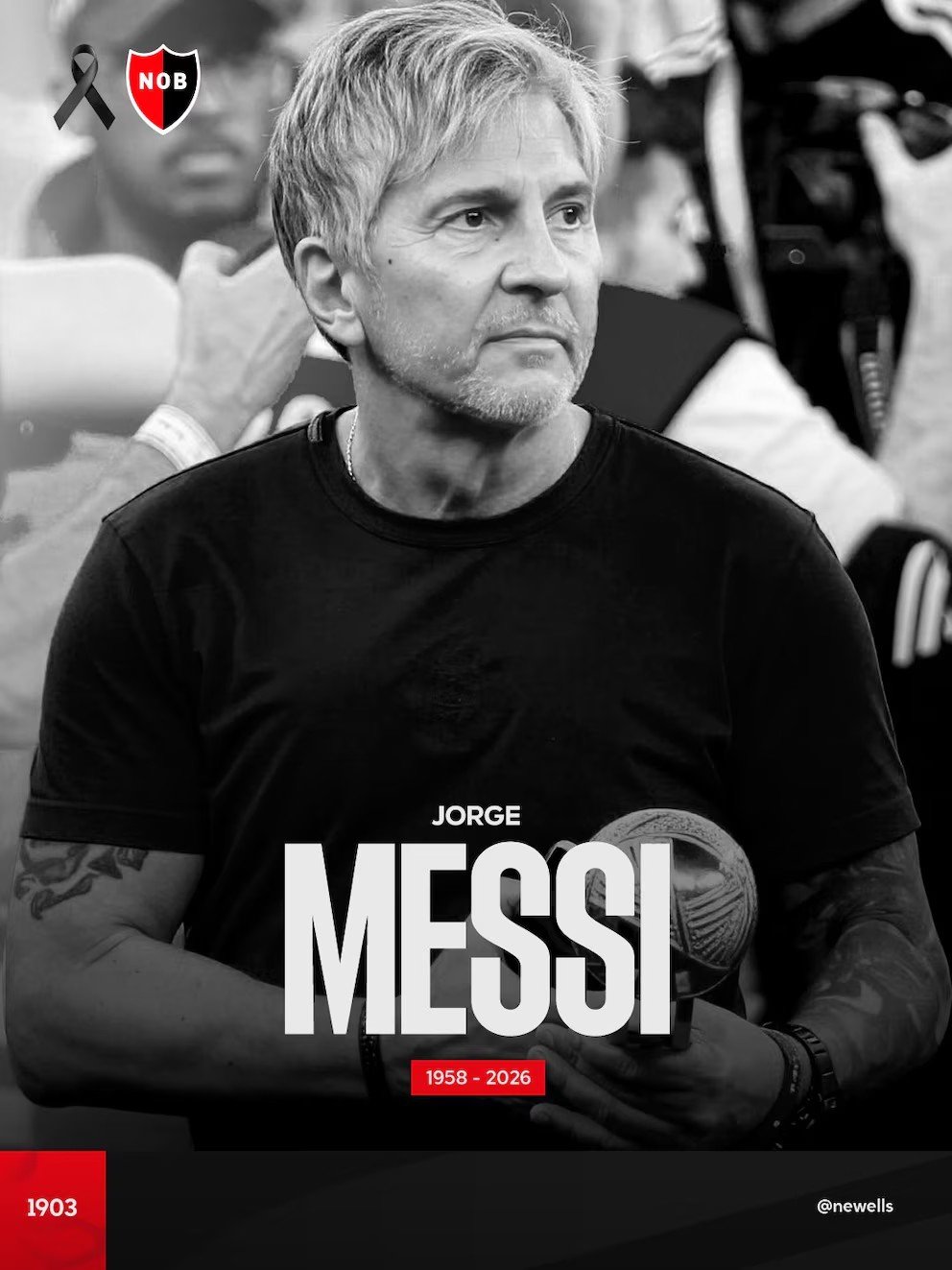 El mensaje de Newell's Old Boys por la muerte de Jorge Messi: "Profundo dolor"