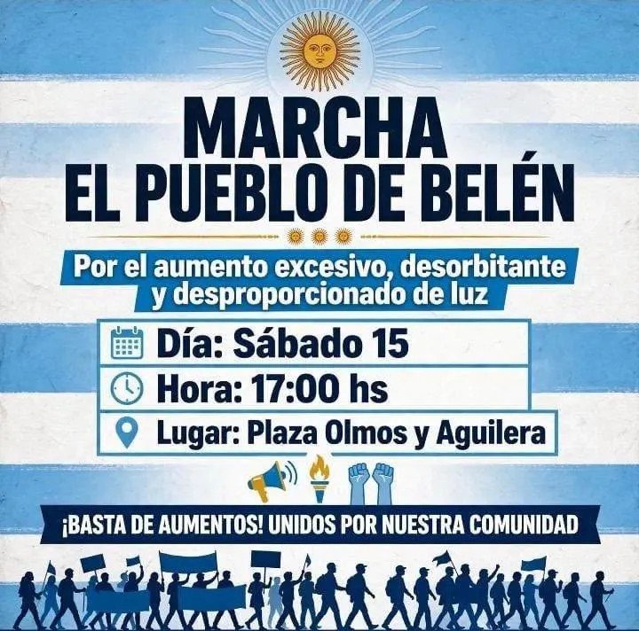 Belén se moviliza por el fuerte aumento en las boletas de luz