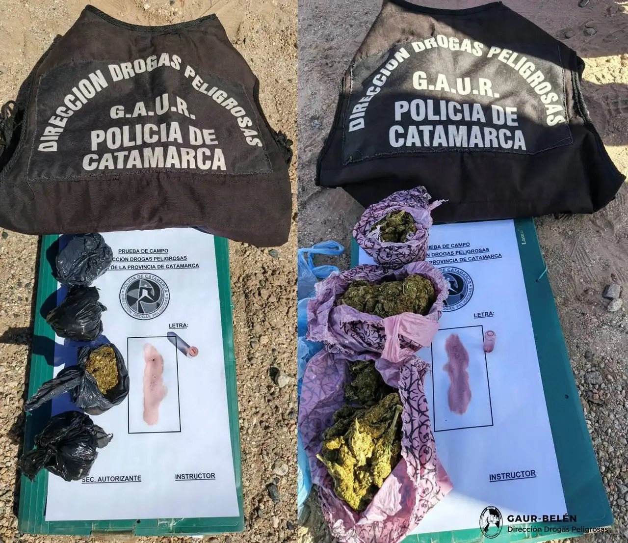 Incautaron marihuana y detuvieron a cuatro sujetos durante un control vehicular