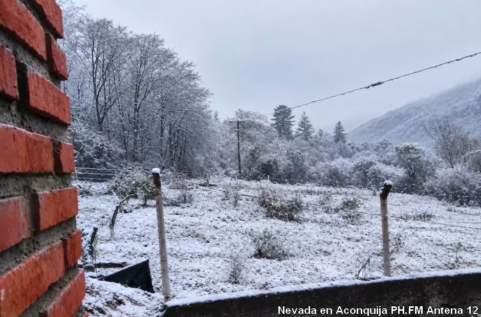 Domingo con nieve: Las Chacritas y Aconquija amanecieron cubiertas de blanco