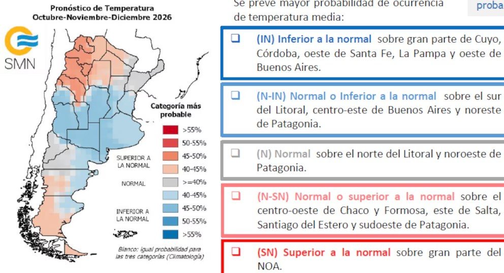 El Niño se intensifica: las zonas de Argentina donde se esperan más lluvias y temperaturas inferiores a lo normal en el último trimestre del año