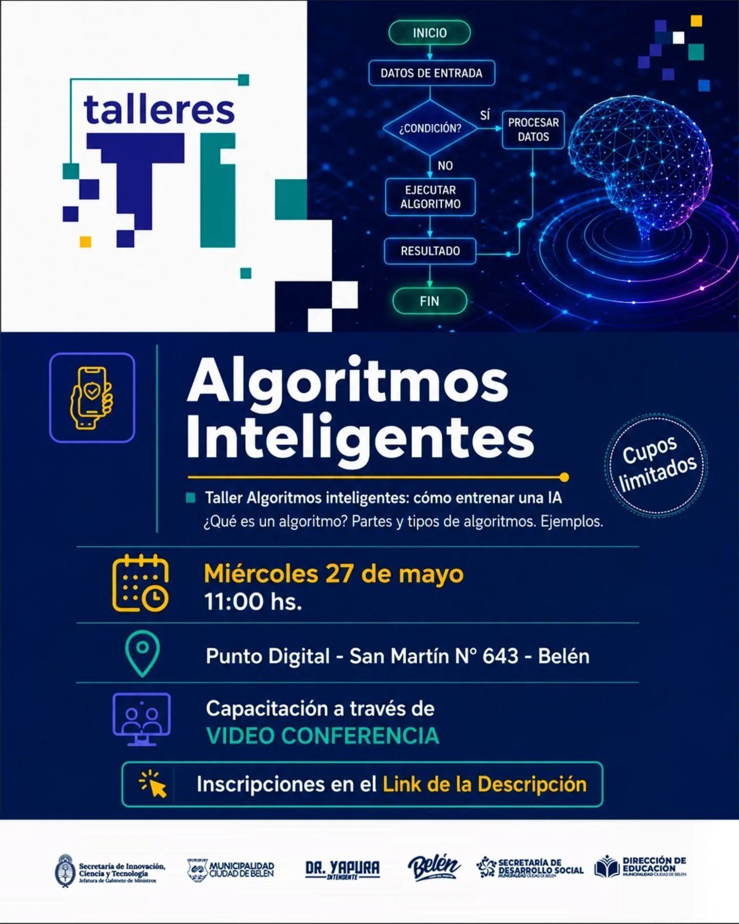 Capacitación tecnológica: Brindarán un taller sobre Algoritmos Inteligentes en Belén