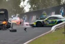 Photo of Impactante accidente y tragedia en Bathurst: un canguro atropellado y un violento choque paralizaron la carrera