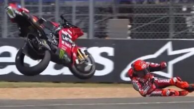 Photo of El impresionante accidente que sufrió Marc Márquez en la Sprint del MotoGP